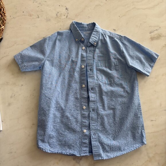 Boys Chambray Old Navy Short Sleeve Shirt - Size L(10-12) - Picture 1 of 3